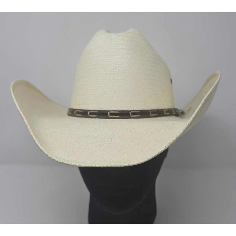 Stetson Stallion Cowboy Hat Size 56 or 7 Cream 4X Hard Straw Western Cattleman